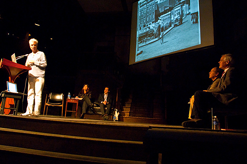 David Byrne gives the 2010 keynote at the Pell Lecture.