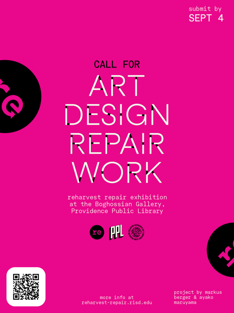 Bright pink poster with text outlining the same information as the post describes